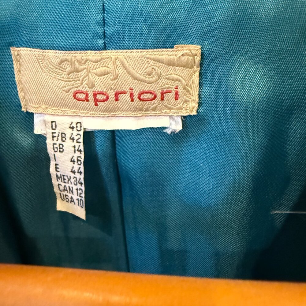 Apriori Velvet Blazer Navy Size 10 - Picture 2 of 7